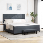 Kontinentaalvoodi madratsi ja peatsiga tumehall 200 x 200 cm samet