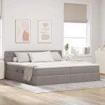 Voodi hoiukohaga ja madratsiga peaga Pruunikashall 200 x 200 cm