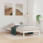 Voodiraam koos k&uuml;lglaudadega Valge 80 x 220 cm Tahke m&auml;nd