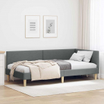 Nurga voodiraam peatsiga Tumehall 90 cm x 200 cm Kangas ja vineer