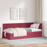 Nurga voodiraam peatsiga Veinpunane 90 cm x 190 cm Samet