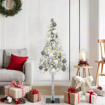J&otilde;ulupuu koos 150 LED-iga koos alusega Valge 120 cm PE ja teras