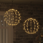 Pall koos 192 led-iga 2 tk soe valge 40 x 40 x 43,5 cm metall