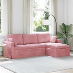 Diivan roosa 198 x 134 x 80 cm samet