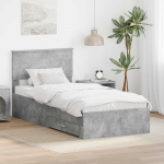 Voodiraam peatsiga sahtliga Betoonhall 100 x 200 cm Tehispuit