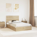 Laos voodi peaga sahtliga Sonoma tamm 120 x 200 cm Tehispuit