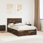 Voodiraam sahtliga suitsetatud tamm 135 x 190 cm inseneripuit
