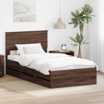 Voodiraam sahtliga peaga pruun tamme 100 x 200 cm inseneripuit