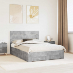 Voodiraam sahtliga peaga betoonhall 150 x 200 cm tehispuit