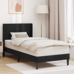 Voodiraam peatsiga Must 90 x 200 cm Samet