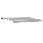 Manuaalne varikatus LED-idega Helehall ja valge 4 &times; 3,5 m