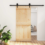 Liuguks naturaalne ja must 90 x 210 cm tahke m&auml;nnipuit