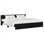 Peatsiga voodiraam peaga Must tamm 200 x 200 cm Tehispuit