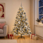 Kunstkuusk koos j&otilde;ulukuuliga 240 cm 300 LED-i Soe valge