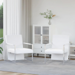 Tugitoolid 2 tk, kroomitud raam, valge, kunstnahk