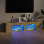 Telerialus LED-tuledega, sonoma tamm, 135x39x30 cm