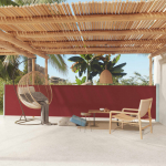 Lahtit&otilde;mmatav terrassi k&uuml;lgsein, 117 x 600 cm, punane