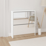 2 sahtliga kingakapp peegliga, k&otilde;rgl&auml;ikega valge 63x17x67 cm