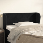 Voodipeats servadega, must, 103x23x78/88 cm, samet