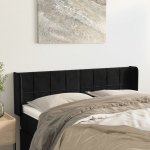 Voodipeats servadega, must, 147x16x78/88 cm, samet