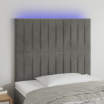 LED-voodipeats, helehall, 90x5x118/128 cm, samet