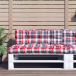 Euroaluse istumispadi, punane, ruuduline, 120x40x12 cm, kangas