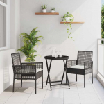 Aia bistroo komplekt 3 tk must pol&uuml;rooster