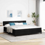 Kontinentaalvoodi madratsi ja peatsiga must 200 x 200 cm kangas
