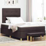 Kontinentaalvoodi madratsiga tume pruun 120 x 190 cm kangas