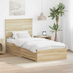 Voodiraam peatsiga sahtliga Sonoma tamm 90 x 200 cm Tehispuit