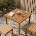 Lauda peal 70 x 70 x 3,5 cm Kandiline Tugev teakpuit Naturaalne