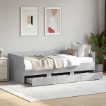 Voodiraam ladustamisega Betoonhall 80 x 200 cm Tehispuit