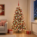 Kunstlik hingedega j&otilde;ulupuu koos kuulidega 240 cm 300 LED-i