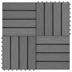 11 tk terrassiplaadid, k&otilde;rgreljeefne, wpc, 30x30 cm, 1 m&sup2;, hall