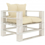 Kaubaalustest aiadiivan, kreemjasvalged padjad, puit