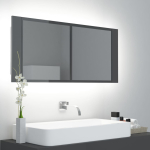 LED-peeglikapp, k&otilde;rgl&auml;ikega, hall, 100 x 12 x 45 cm, akr&uuml;&uuml;l