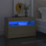 &Ouml;&ouml;kapp ja LED-tuled, sonoma tamm, 60 x 35 x 40 cm, tehispuit