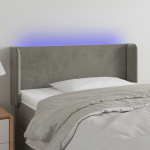 LED-voodipeats, helehall, 103x16x78/88 cm, samet