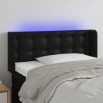 LED-voodipeats, must, 83x16x78/88 cm, kunstnahk