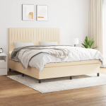 Kontinentaalvoodi madratsiga, kreemjas, 180x200 cm, kangas