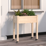 Voodriga taimelava ratastega, 71 x 37 x 80 cm, nulupuit