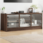 Klaasustega telerikapp, pruun tamm, 102 x 37 x 42 cm