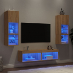 6-osaline telerikappide komplekt LED-tuledega, sonoma tamm