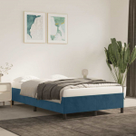Voodiraam ilma madratsiga Tumesinine 120x190 cm samet