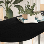 Lauaplaat, tumepruun, 140 x 60 x 4 cm, tammepuit ovaalne