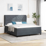 Kontinentaalvoodi madratsi ja peatsiga tumehall 180 x 200 cm samet