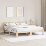 Voodiraam peatsiga Neutraalne 200 x 200 cm Tahke m&auml;nd