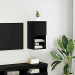 Seinale paigaldatav TV kapp Must tamm 30,5 x 30 x 60 cm