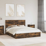 Laos voodi peaga Suitsetatud tamm 160 x 200 cm Tehispuit