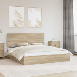 Laos voodi peaga sahtliga Sonoma tamm 180 x 200 cm Tehispuit